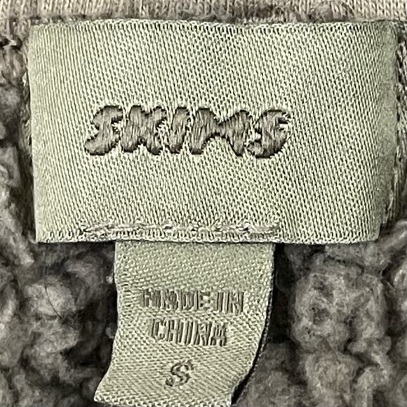 Skims Desert Teddy Track Pants Womens Small Brown Sherpa High Pile Fleece - Picture 2 of 11